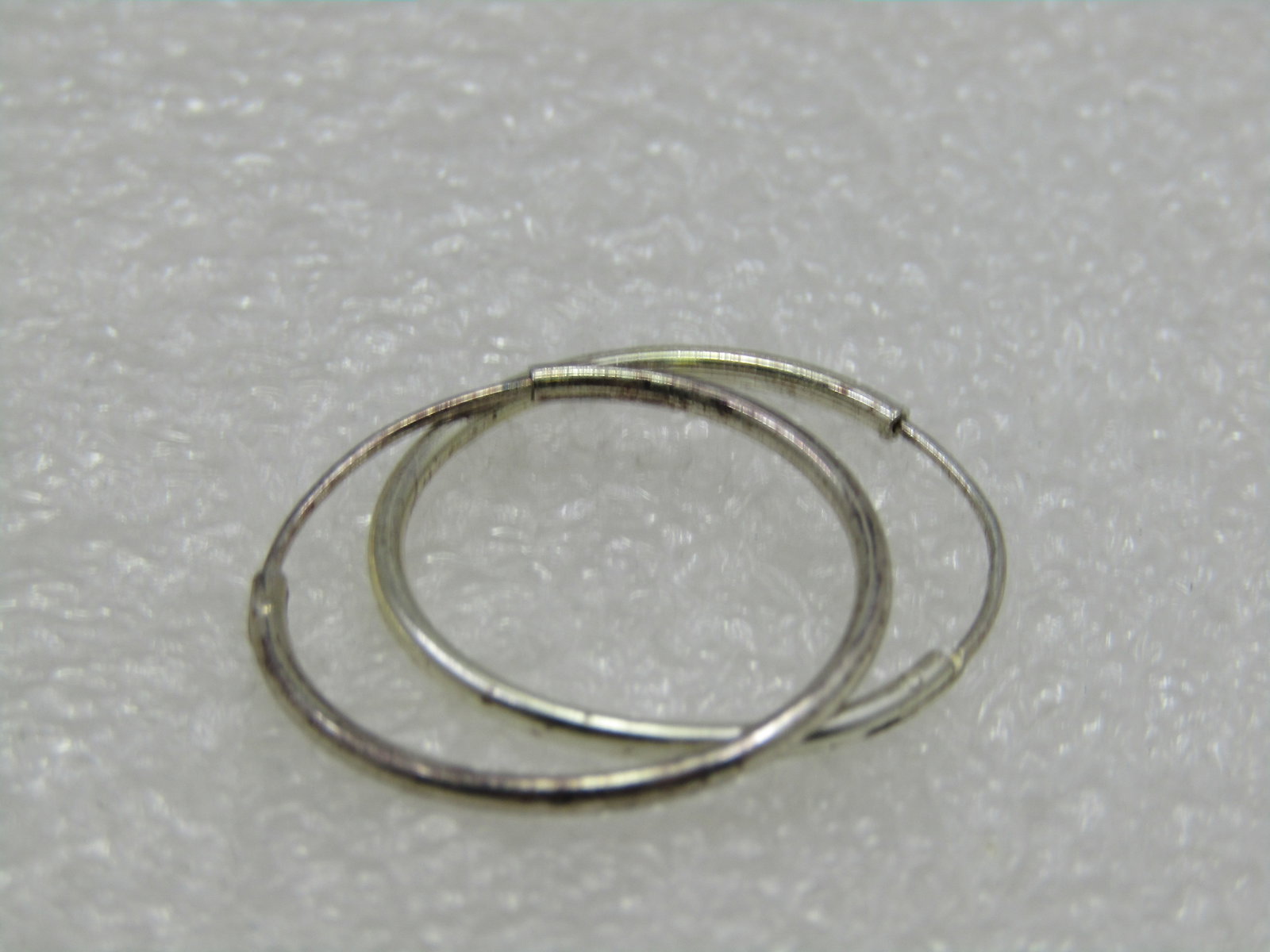 Vintage Sterling Silver 1" Hoop Pierced Earrings - 3