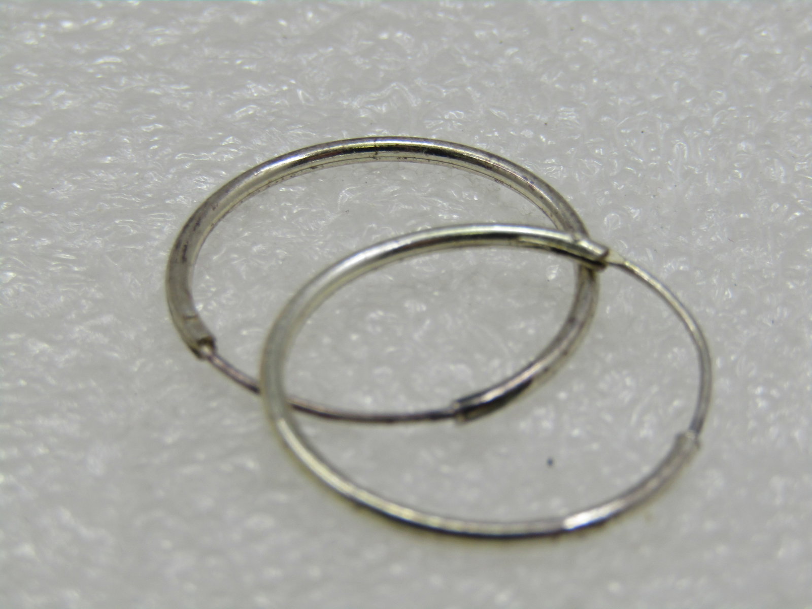 Vintage Sterling Silver 1" Hoop Pierced Earrings - 4