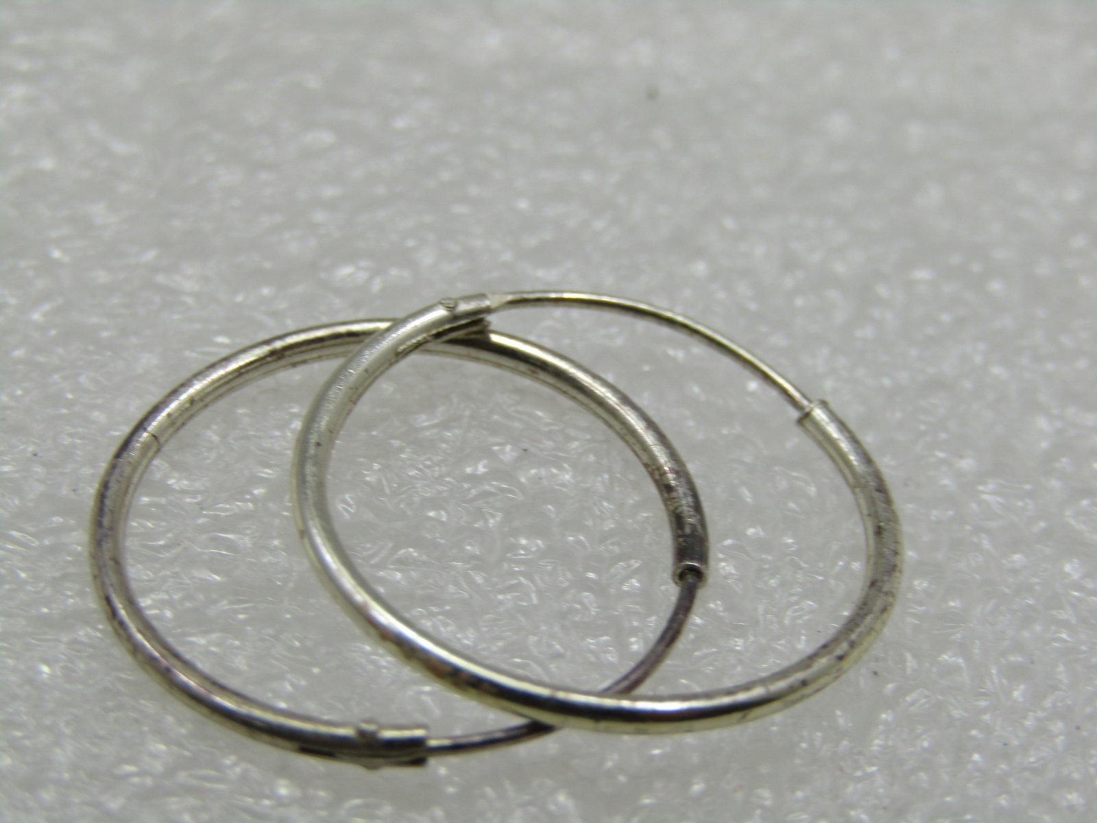 Vintage Sterling Silver 1" Hoop Pierced Earrings - 6