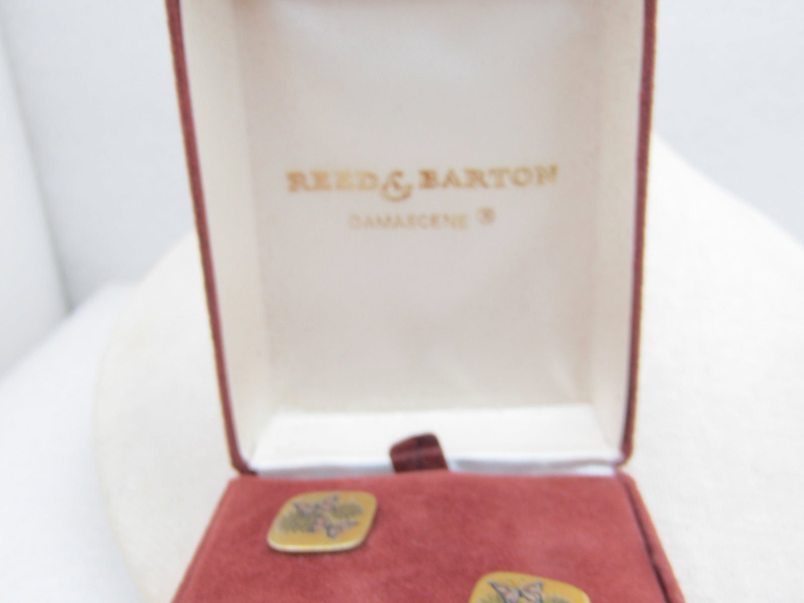 Vintage Reed & Barton Damascene Butterflies Earrings, Pierced, New Vintage in Box - 2