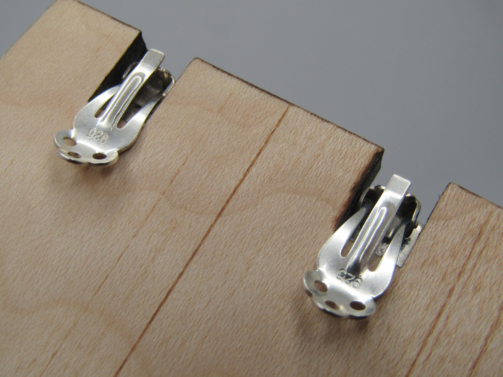 Vintage Sterling Etched Clip Earrings, Rectangular, 1970's-1980's. - 4