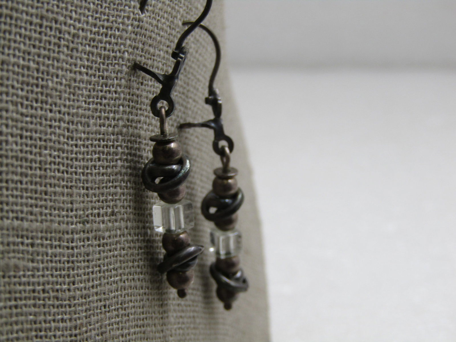 Vintage Sterling Dangle Beaded Earrings, Locking Hook Post, 1960's-1970's - 3