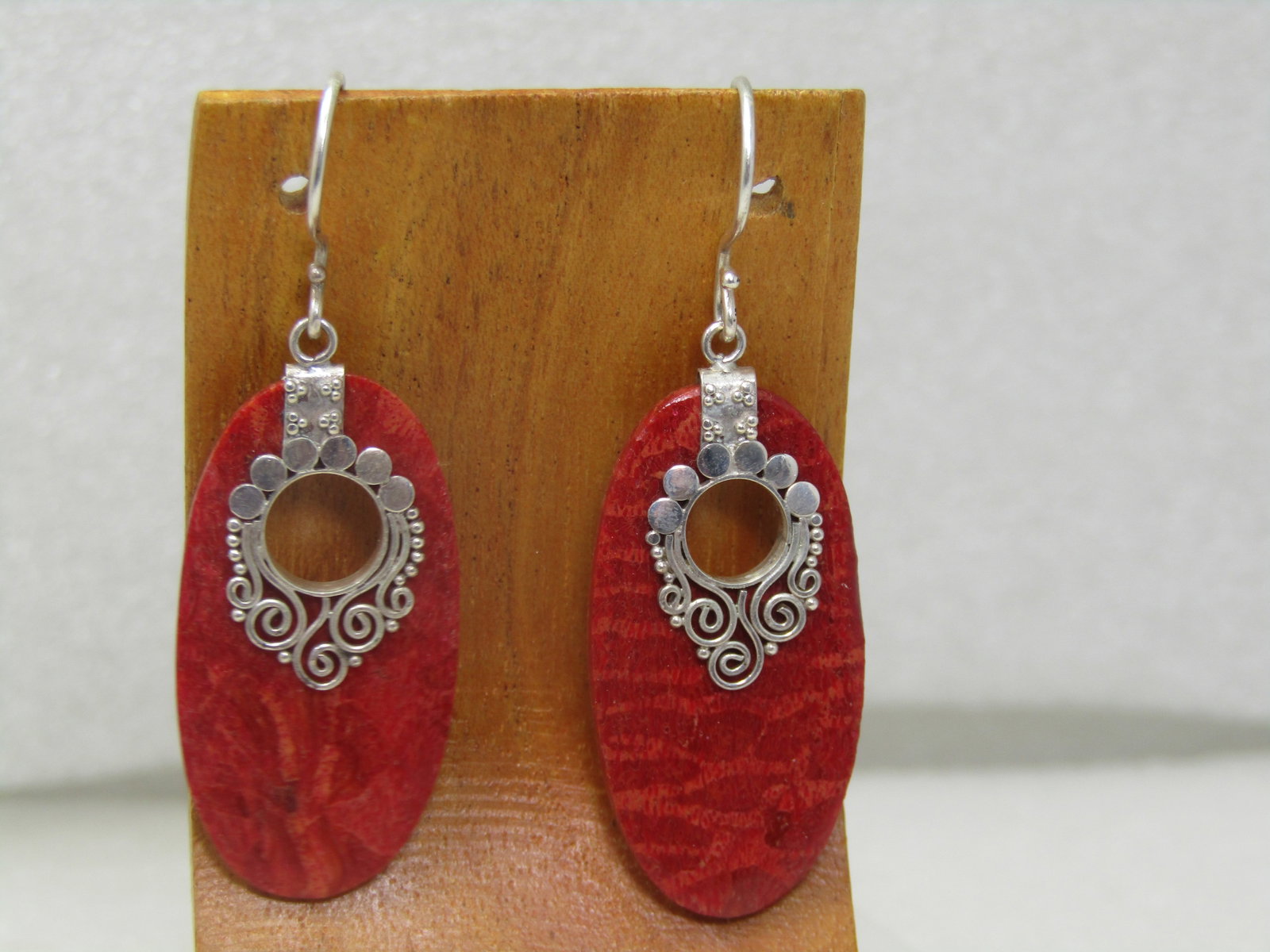 Vintage Southwestern/Bali Sterling Drop Earrings, Pierced, 1990's - 2