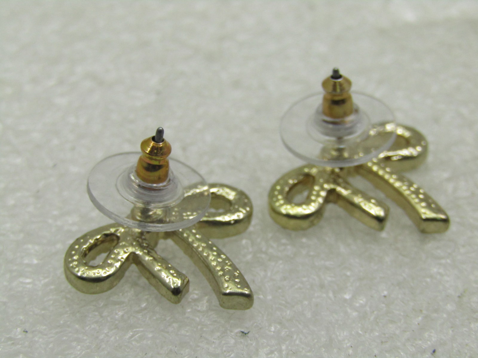 Vintage Rhinestone Bow Earrings, Pierced, Silver Tone - 5