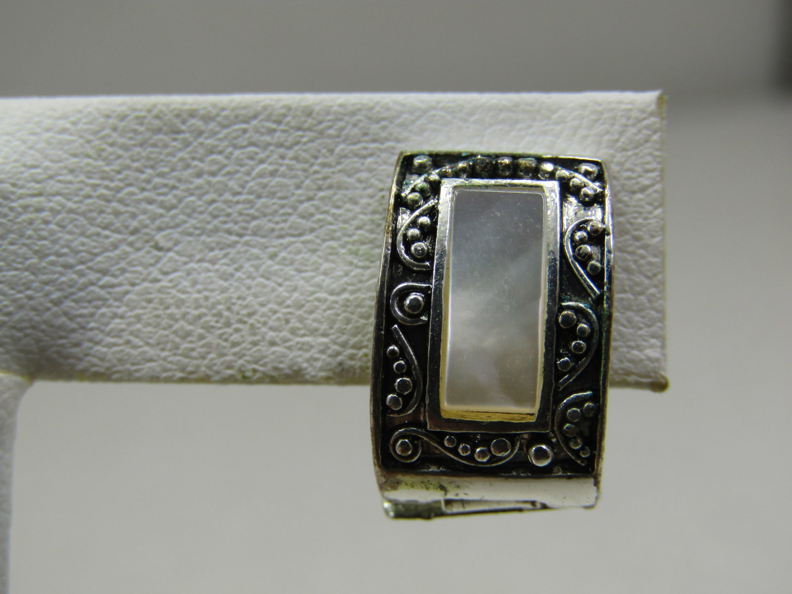 Monet Mother-of-Pearl Hoop Magnetic Clip Earrings, 5/8" Long - 3