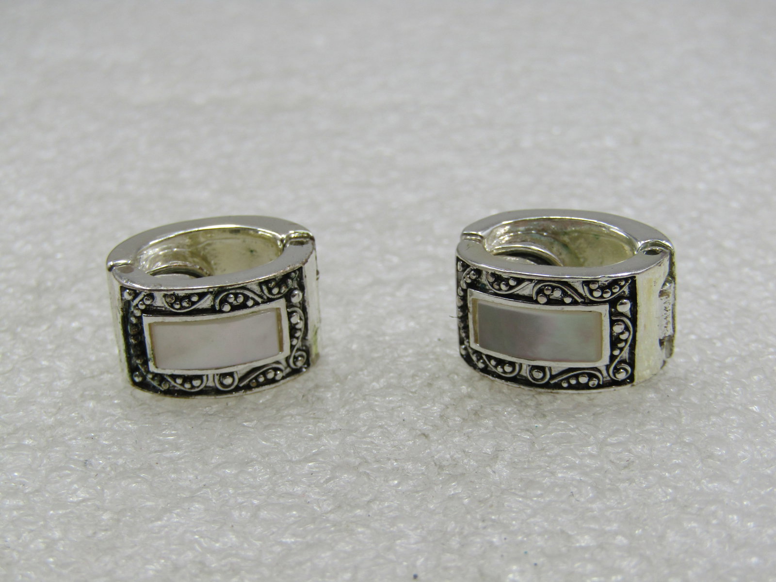Monet Mother-of-Pearl Hoop Magnetic Clip Earrings, 5/8" Long - 6