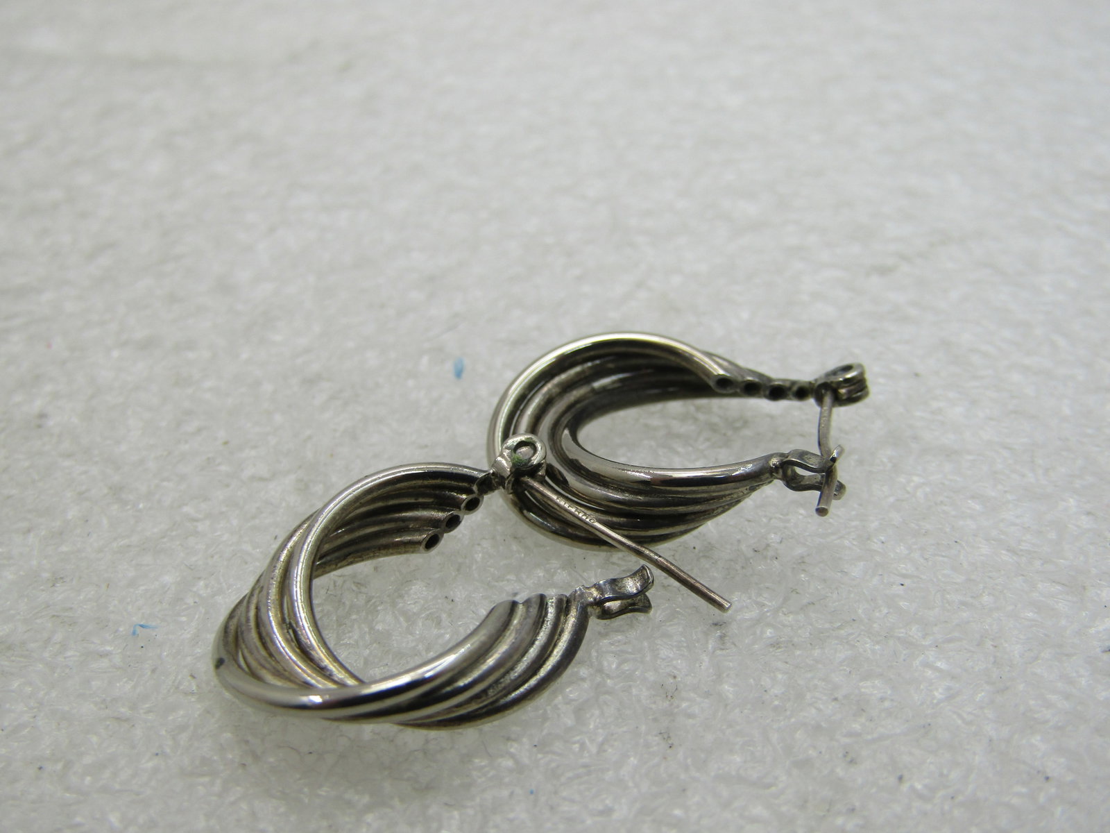 Vintage Triple Hoop Earrings, Sterling Post, 3/4" - 3