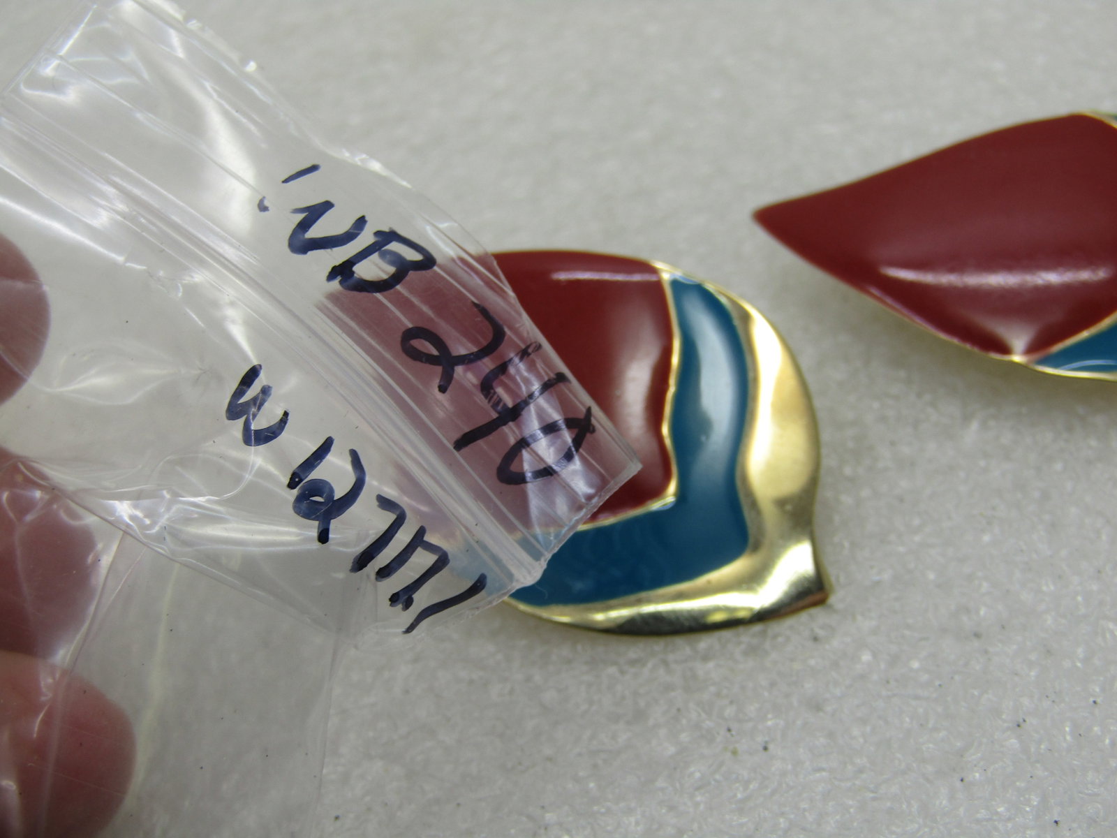 Vintage Enameled 1980's Earrings, Pierced, 2" - 5