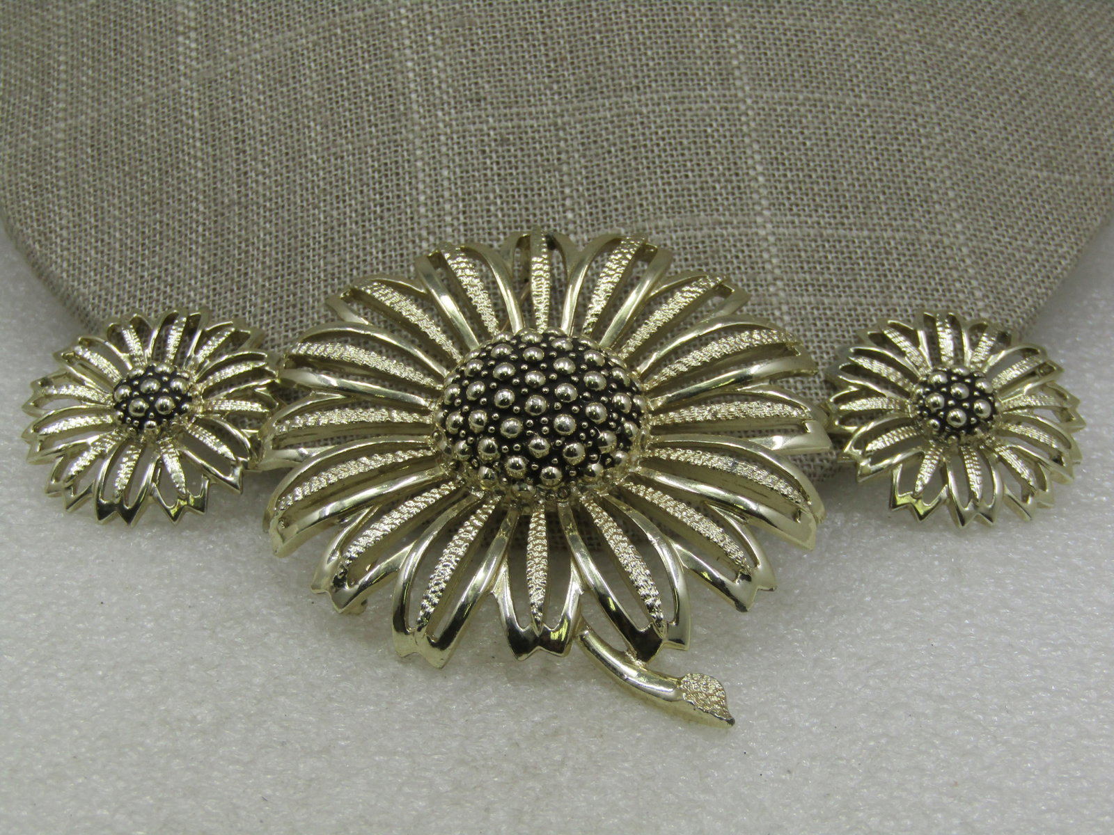 Vintage Sunflower Brooch & Earrings Set, Clip, Sarah Coventry - 2