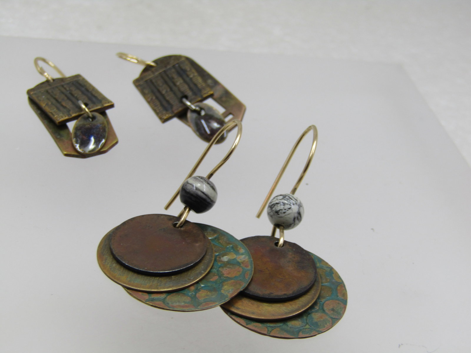 Vintage 2 Pair Boho Dangle Earrings, Pierced,, 1980's-1990's - 5