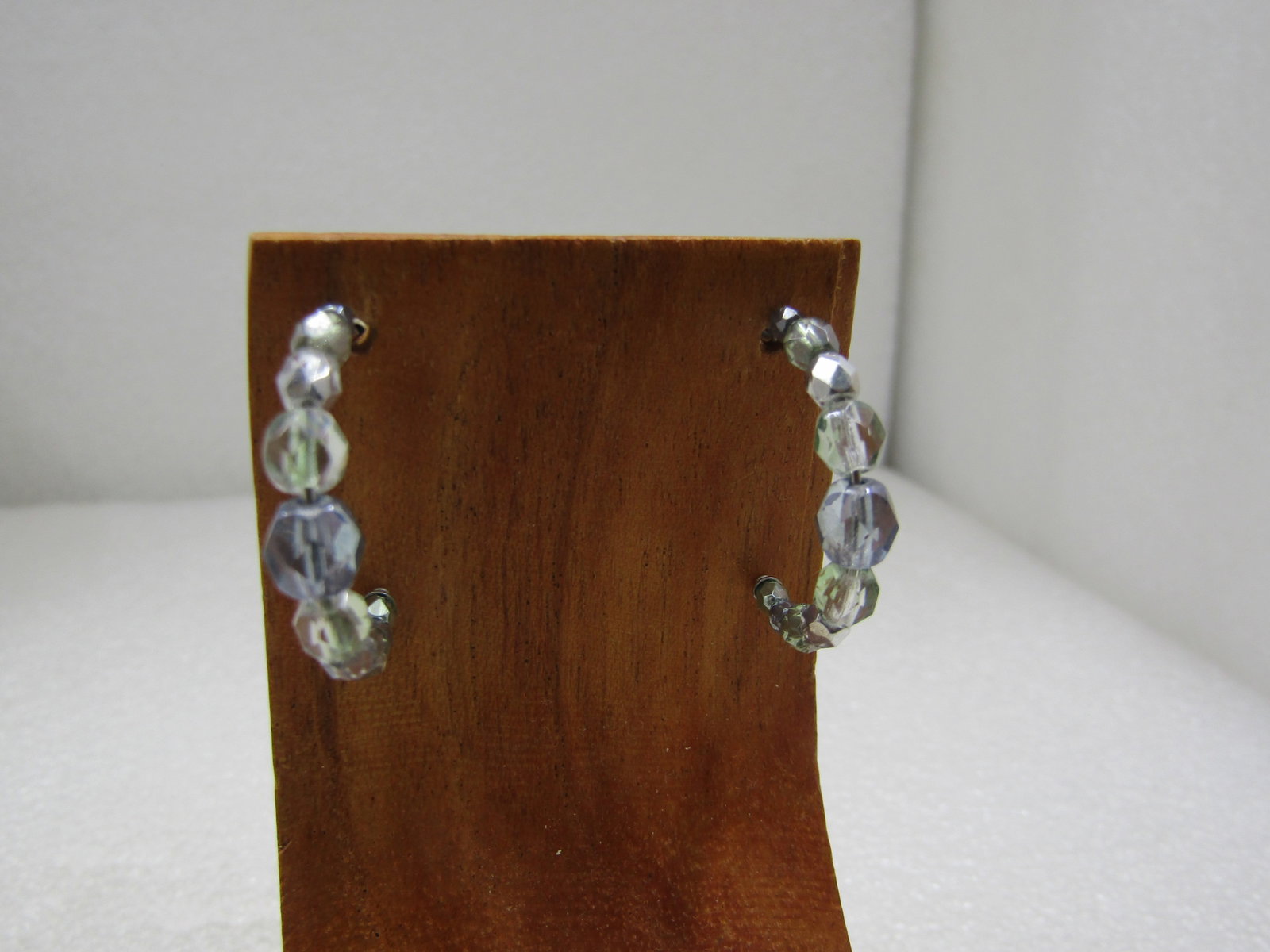 Vintage Liz Claiborne Beaded Hoop Earrings, 1", on Card - 3