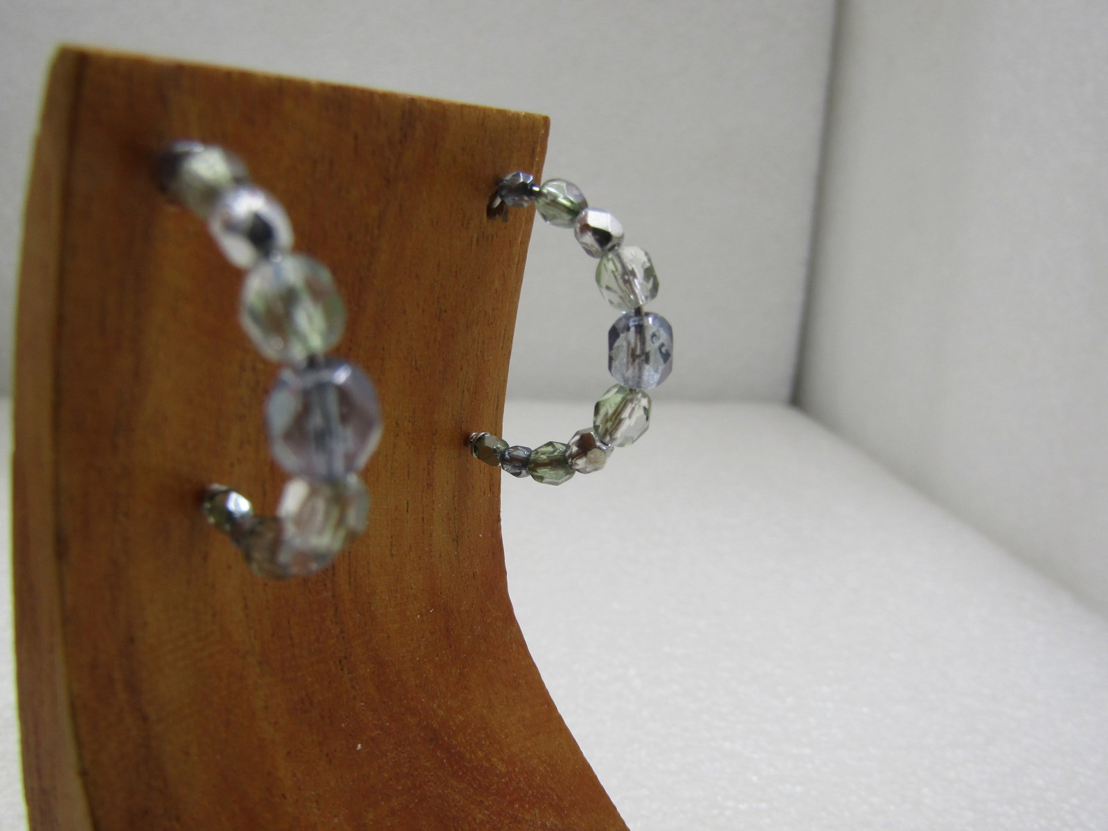 Vintage Liz Claiborne Beaded Hoop Earrings, 1", on Card - 4