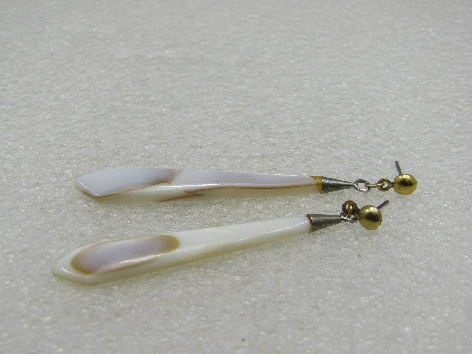 Vintage Mother-of-Pearl Dangle Earrings, Piereced 2.5" - 4