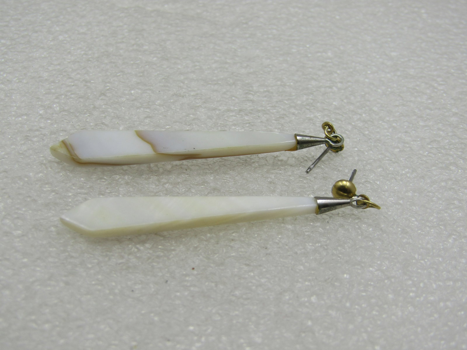 Vintage Mother-of-Pearl Dangle Earrings, Piereced 2.5" - 5
