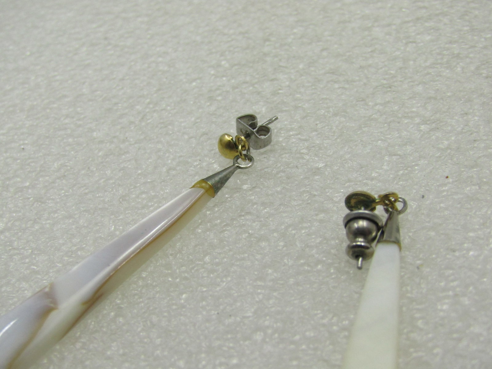 Vintage Mother-of-Pearl Dangle Earrings, Piereced 2.5" - 6