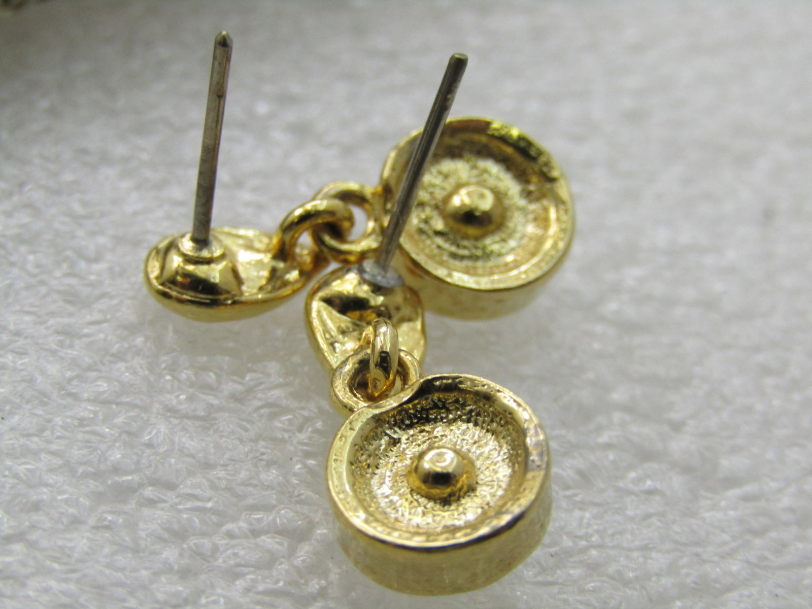 Vintage Rivoli Rhinestone Earrings, Pierced, Stud and dangle. 1980's. - 5