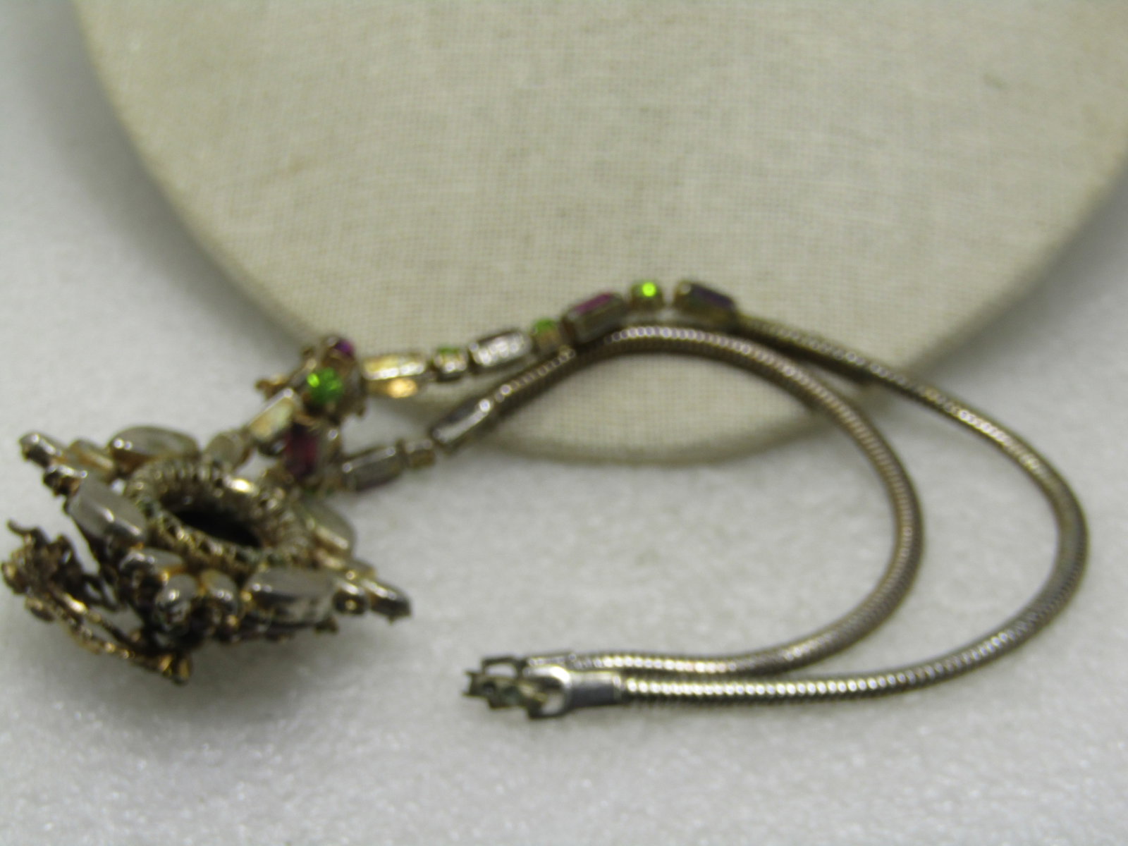 Vintage Black, Amethyst Glass Demi Parure 3 Pc. Set, 1940's, 15" - 8