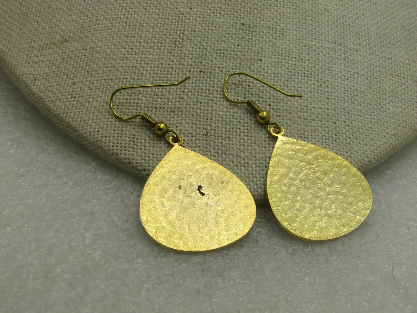 Vintage Cloisonne Orchid Pierced Earrings, Teardrop, 2" - 5