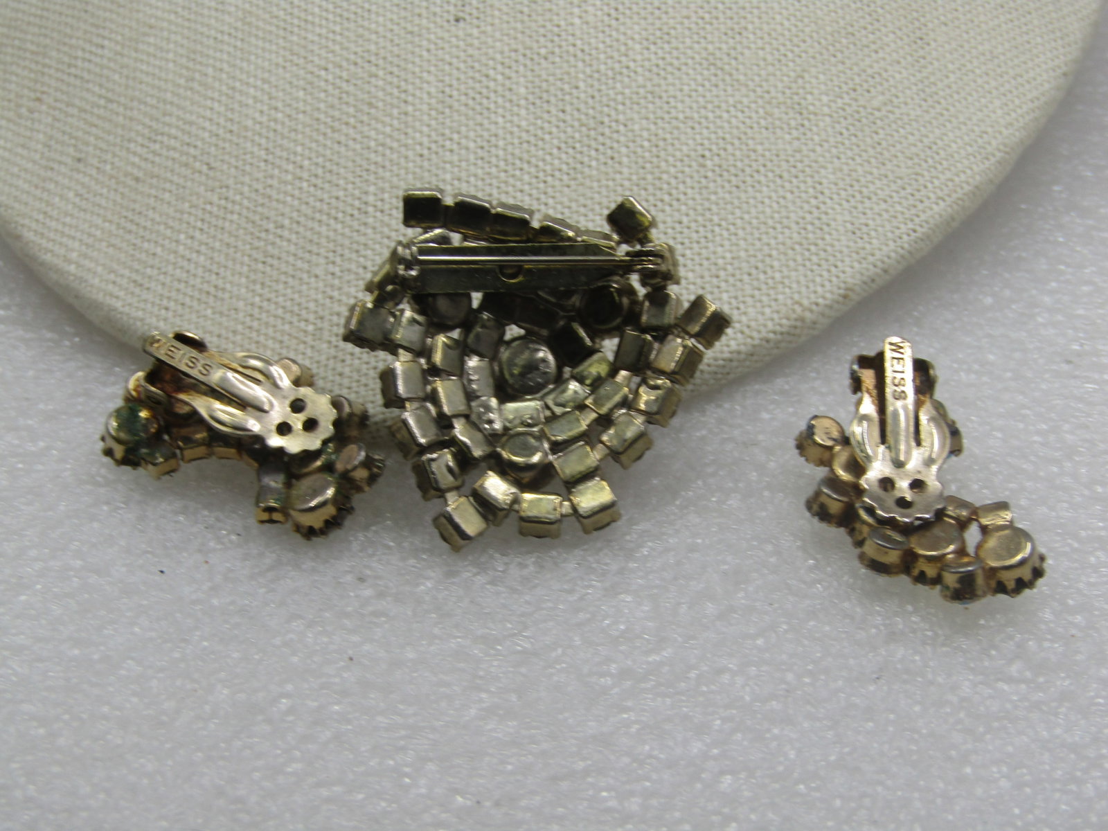 Vintage Weiss Earrings & Brooch, Aurora Boralis Mid-Century - 5