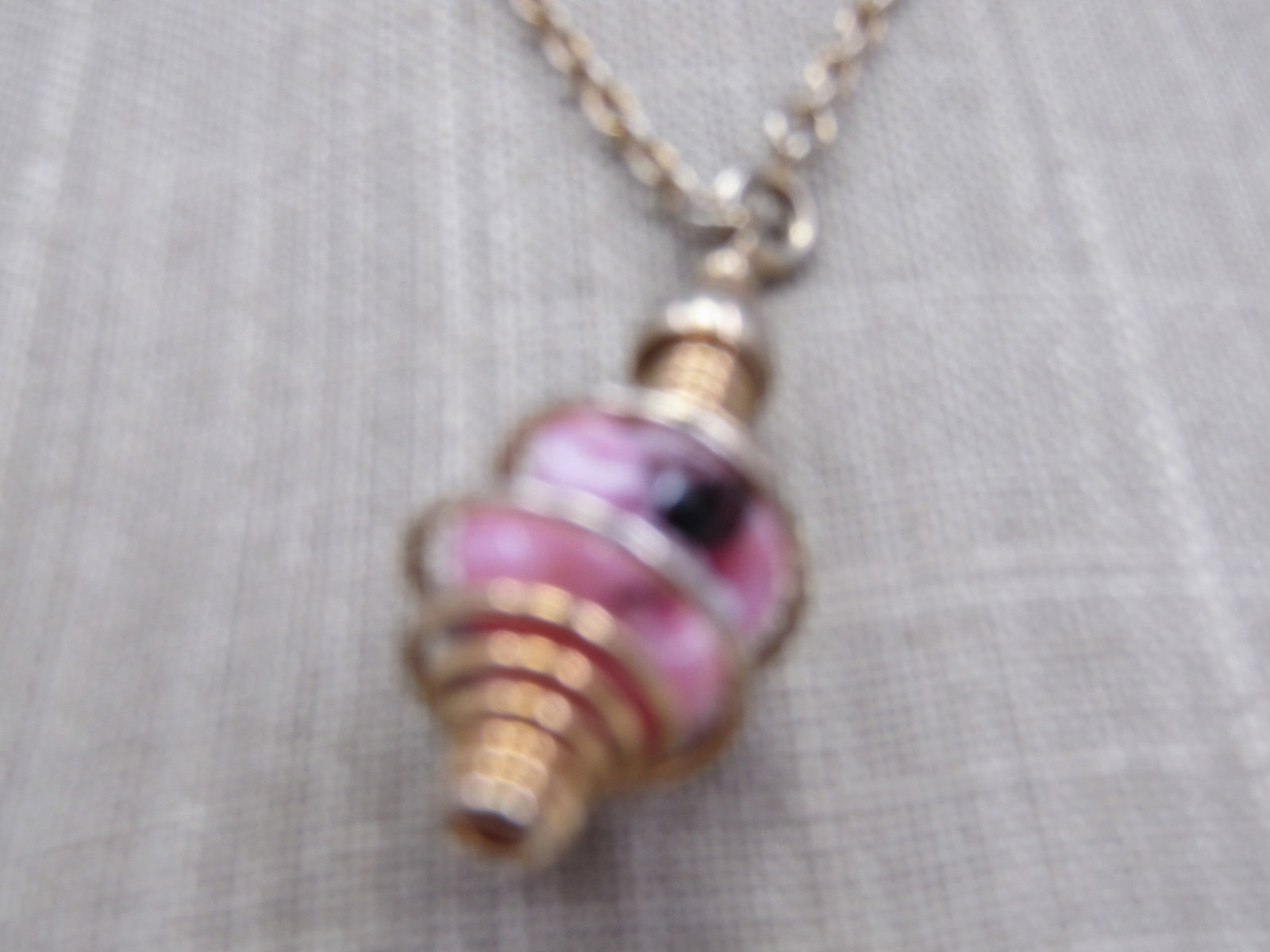 Vintage Pink & Black Glass Spiral Necklace Earrings Set, Sarah Coventry - 3