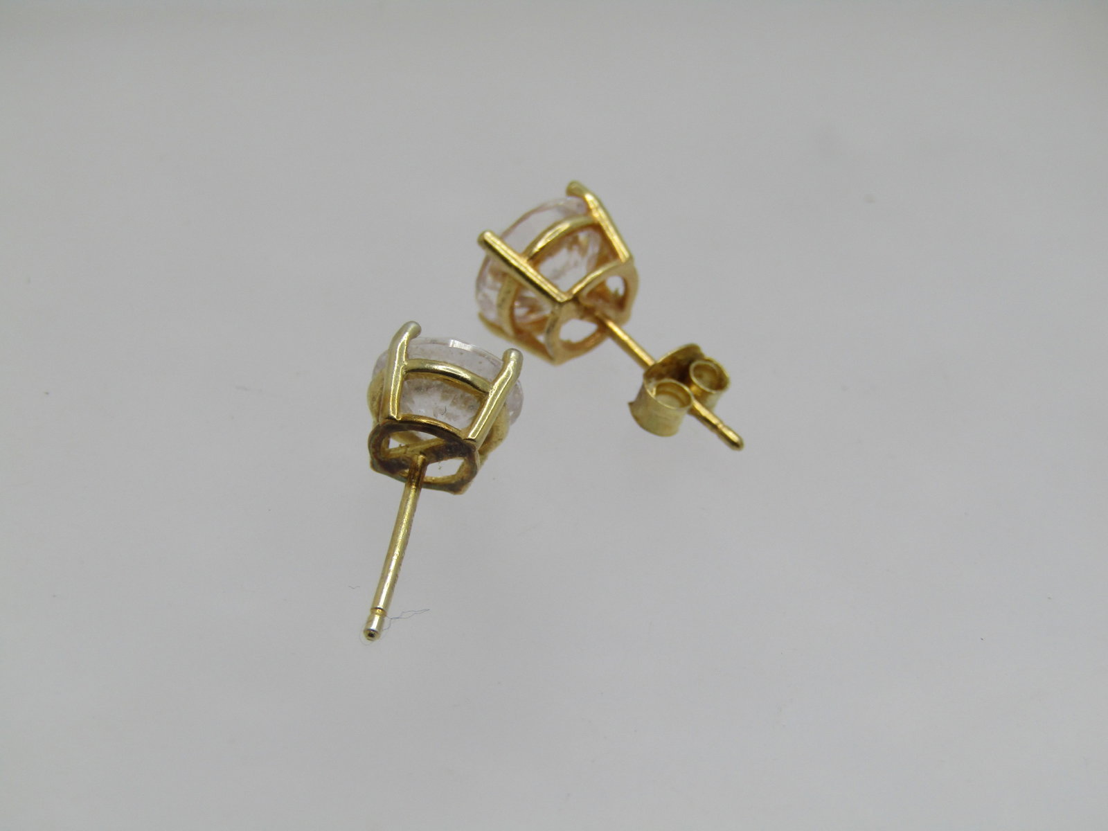 Vintage Two Sterling CZ Stud Earrings, 7mm and 8mm - 4