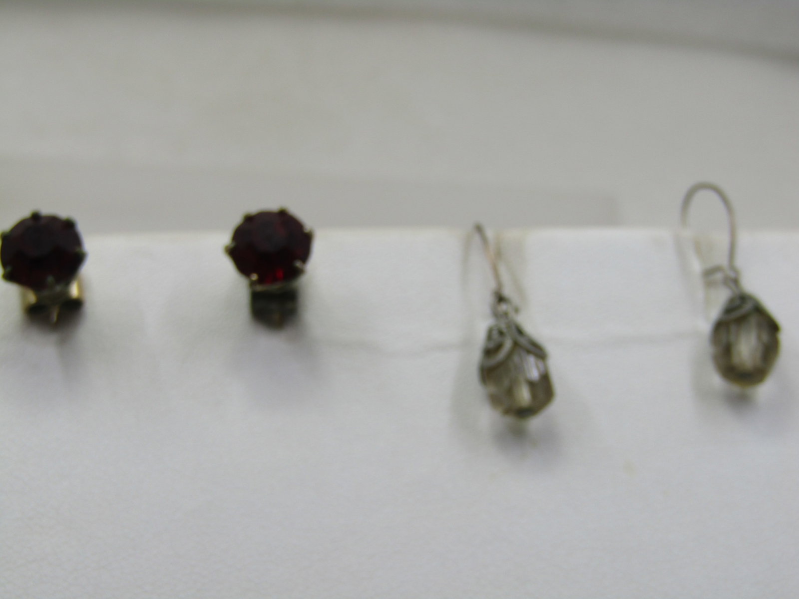 2 Pair Vintage Crystal Earrings, Pierced, 1950's-1960's - 3