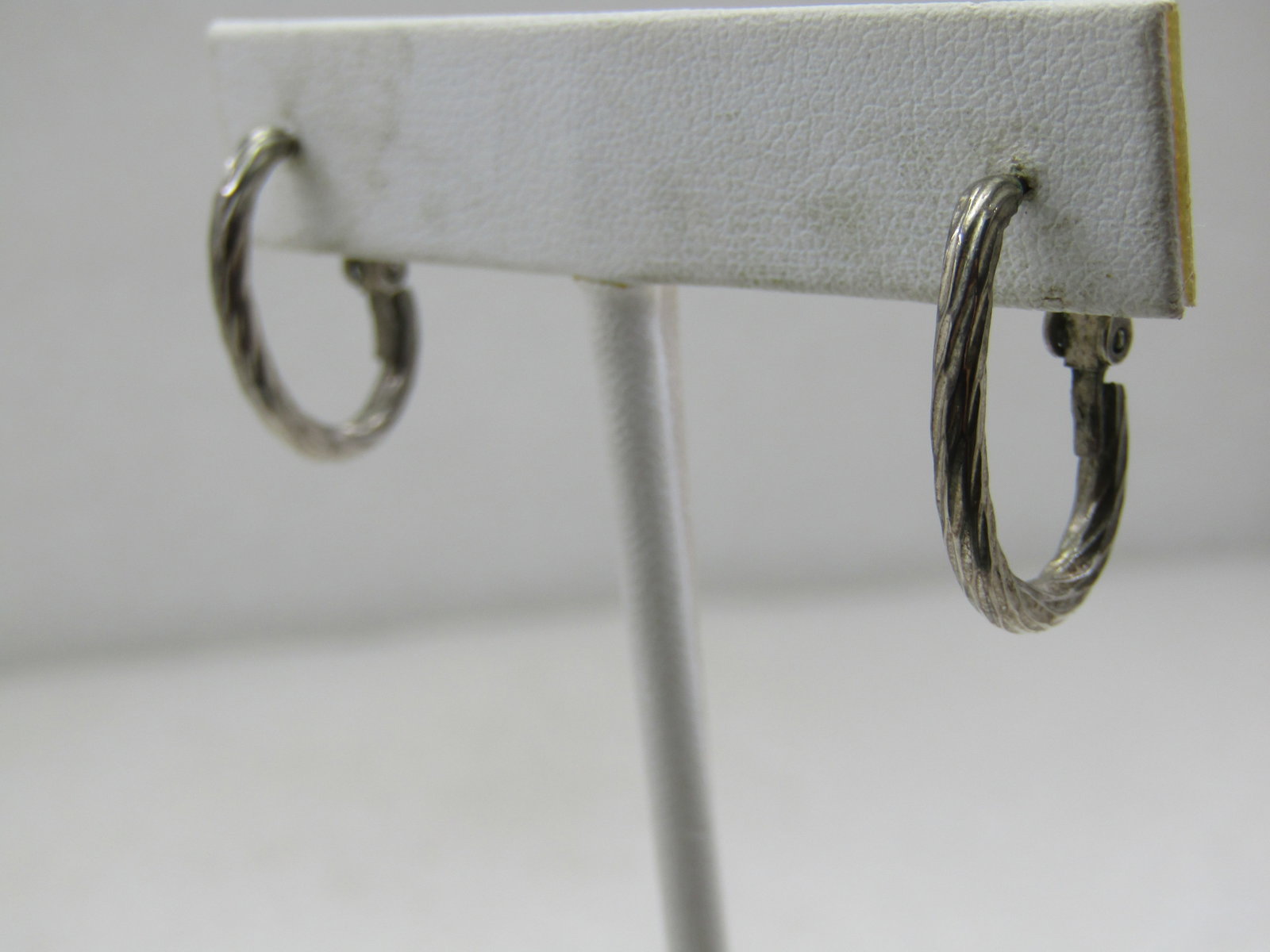 Vintage Oval Twisted Hoop Earrings, 3/4" Pierced - 3