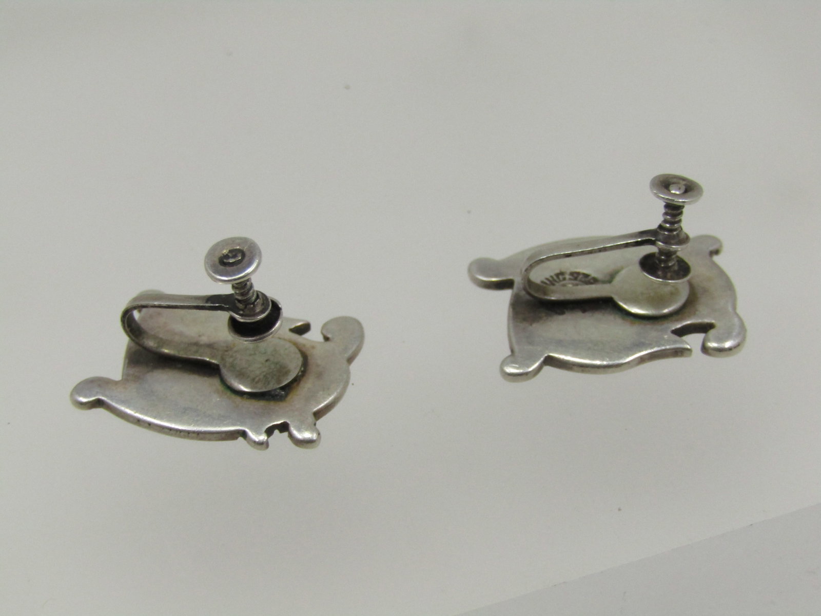 Vintage Sterling Taxco Scrolled Earrings, Screwback, 1960's-1970's - 4
