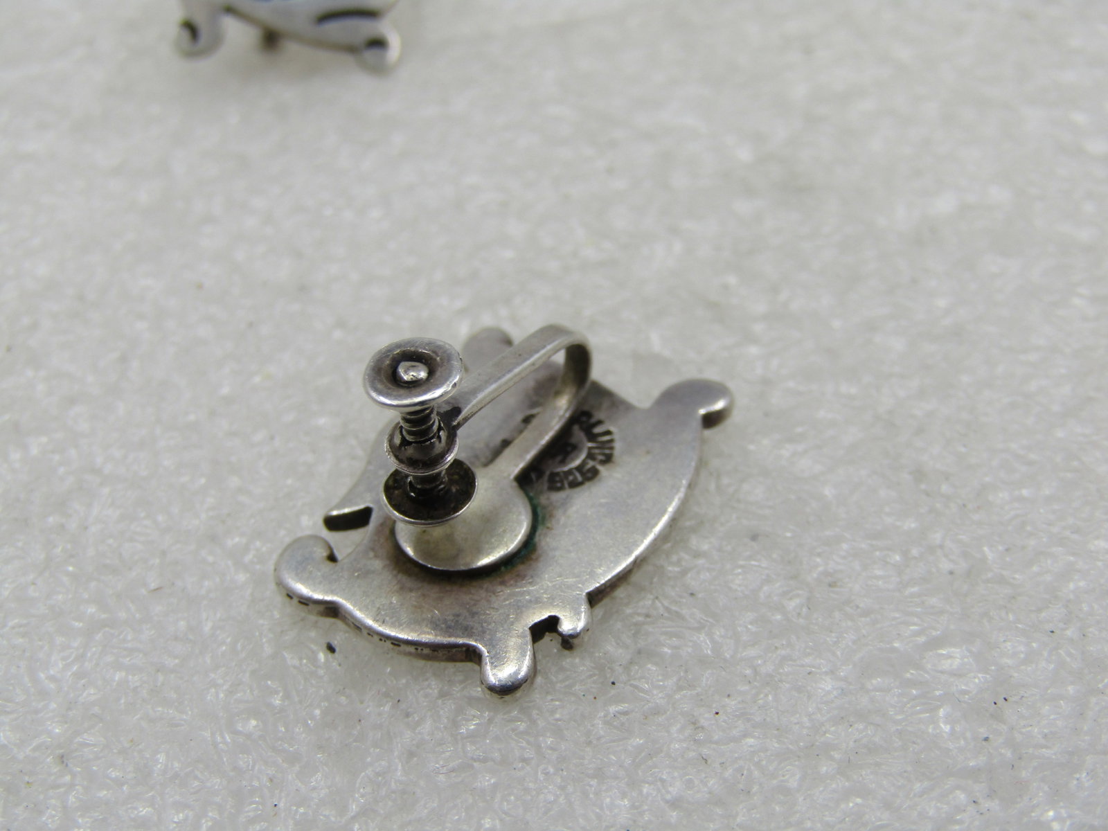 Vintage Sterling Taxco Scrolled Earrings, Screwback, 1960's-1970's - 6