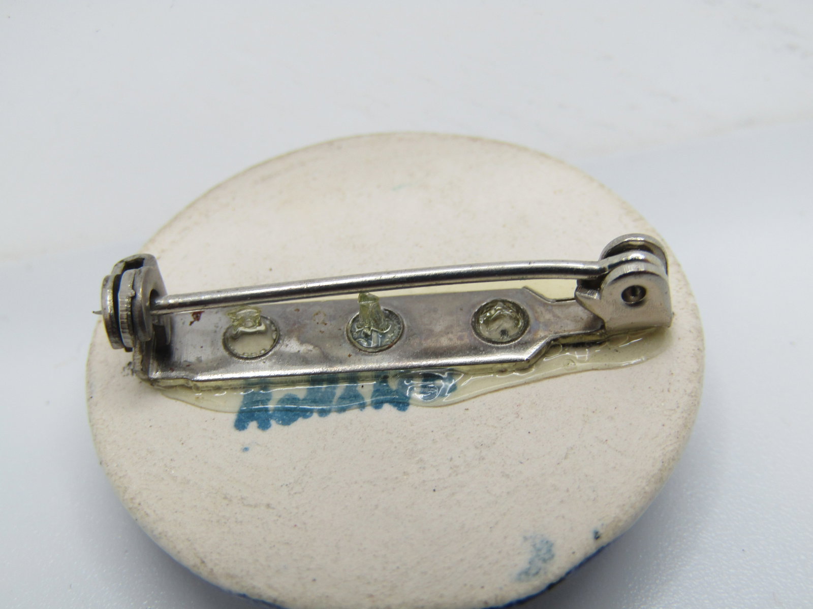 Vintage .900 Silver Delft Earrings & Brooch, Signed Holland, 1940's-1950's - 4
