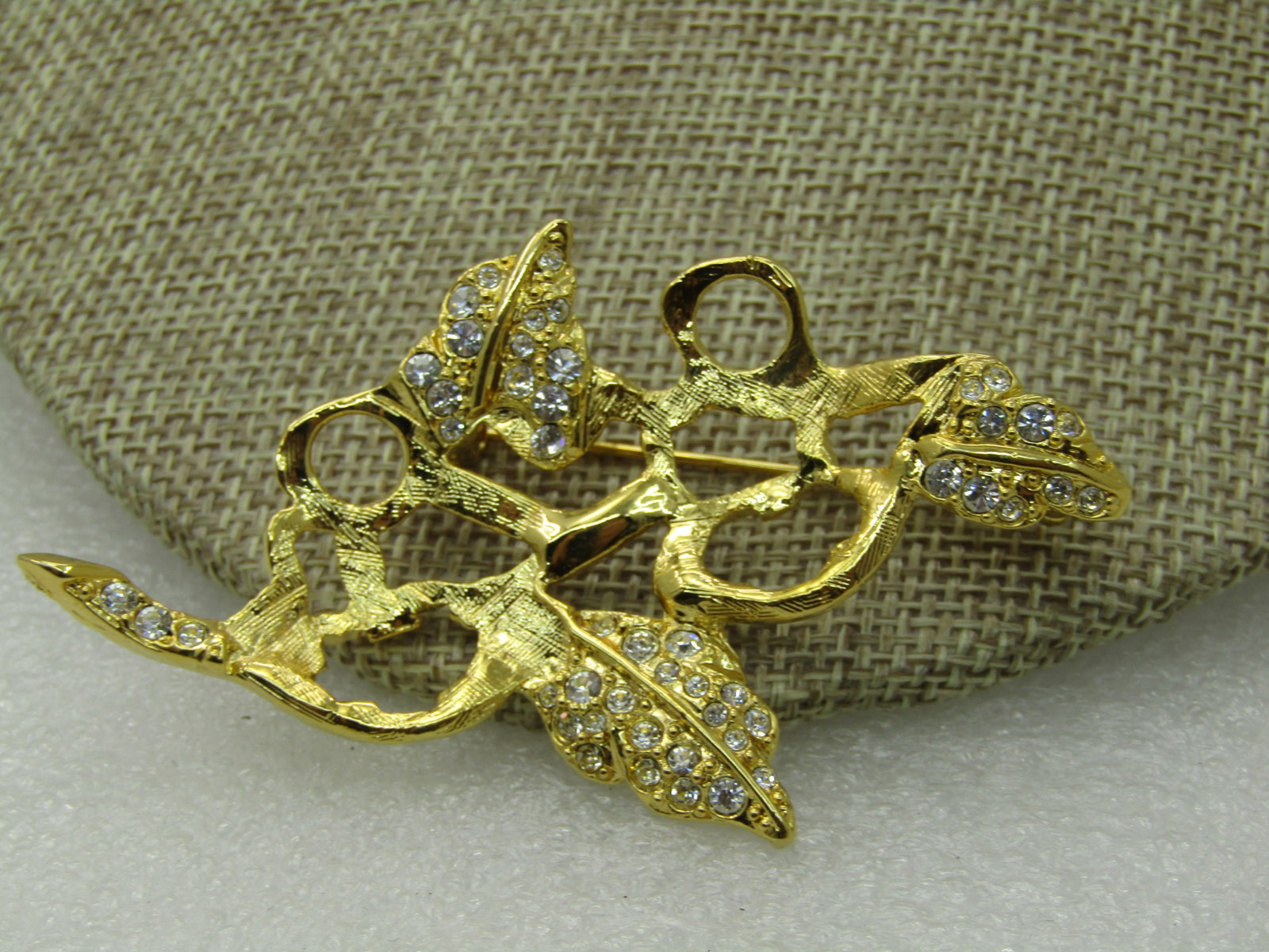 Vintage Joan Rivers Floral Duo Earrings Brooch Convertible, Clear Stones 3" - 6