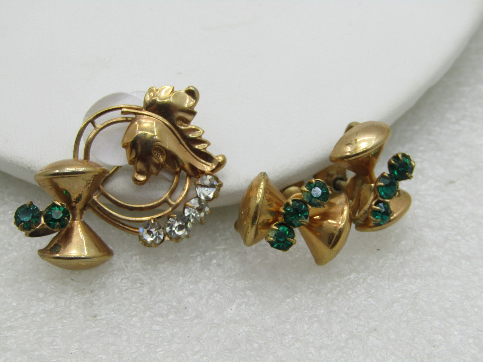 Vintage Art Deco Rhinestone Brooch & Earrings Set (1 of 5)