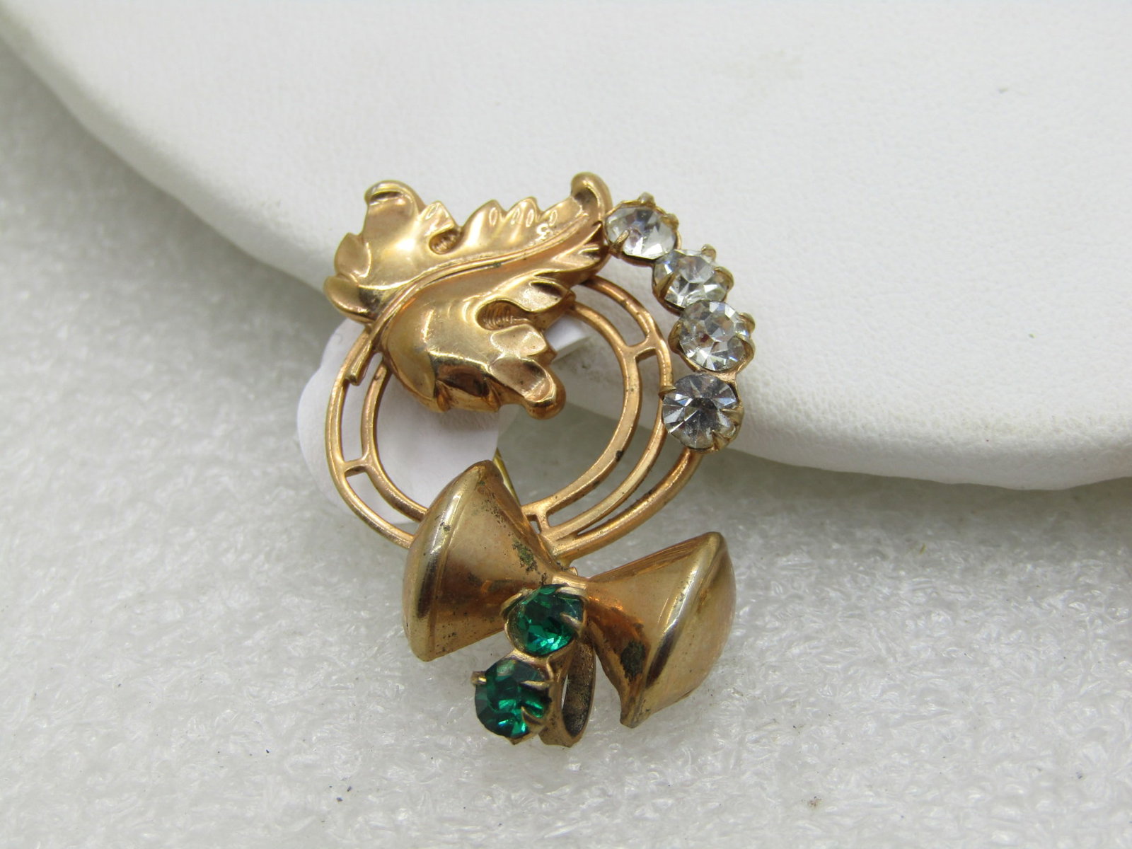 Vintage Art Deco Rhinestone Brooch & Earrings Set - 4