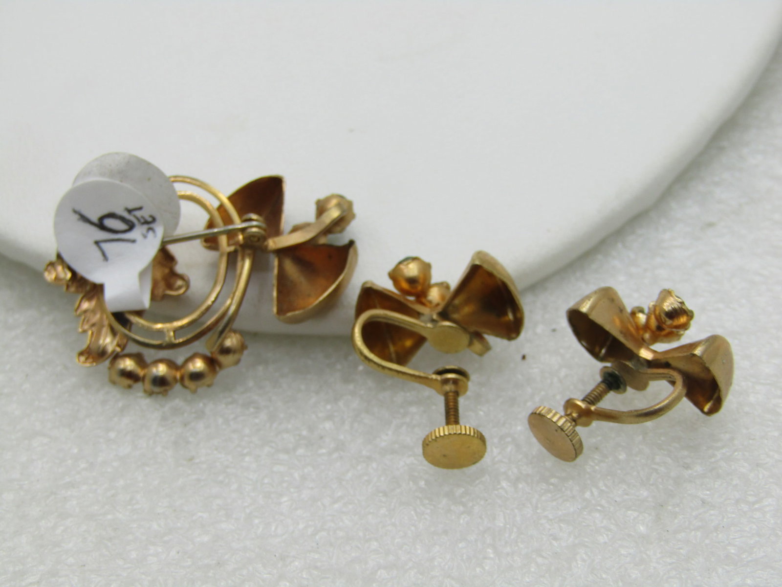Vintage Art Deco Rhinestone Brooch & Earrings Set - 5