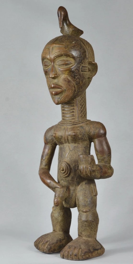 Nice & Impressive 29" figure sculpture Bena Lulua Chief Luluwa Congo Drc: Congo Drc Bena Lulua impressive chief figure Beautiful scarifications - Tattoos About 29 inches high Reserve: $400.00 Shipping: Domestic: Flat-rate of $125.00 to anywhere within the contiguous U.S. In