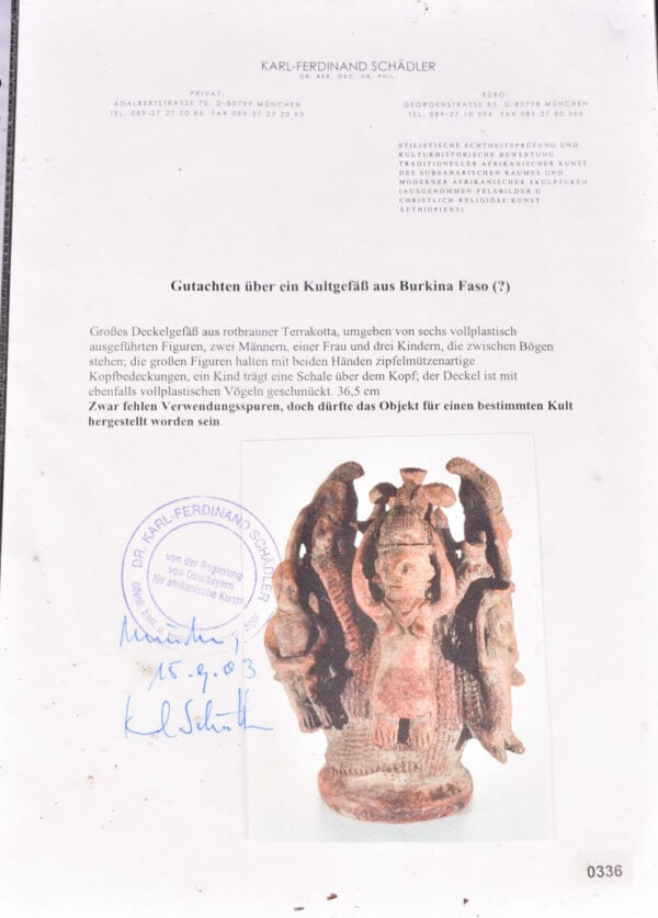 Terracotta Jar – Bariba – Benin – Schädler certificate - 9