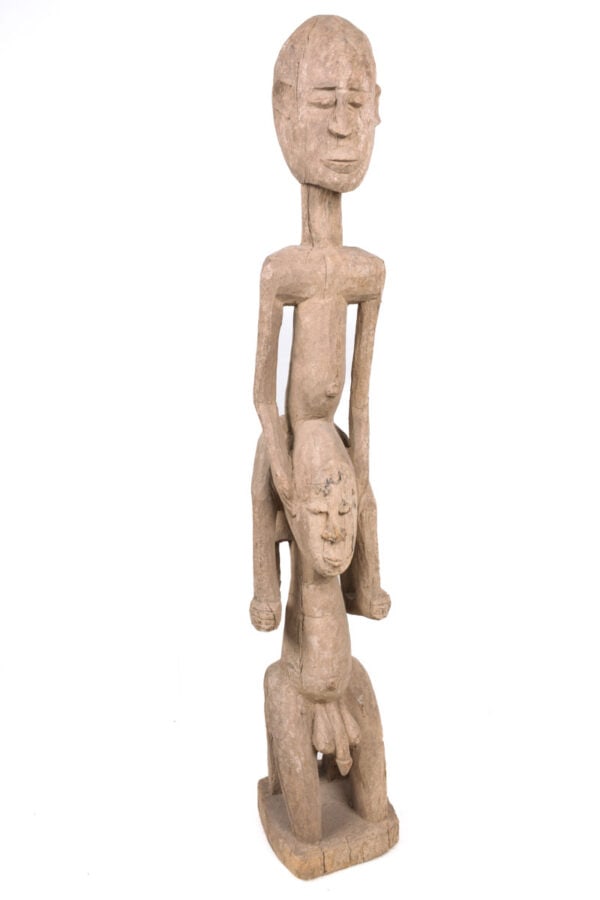 Ancestor figure – Wood – Dogon – Mali: Large Dogon ancestor figure from Mali, total length: 100 cm! Stylish wooden male ancestor figure from the DOGON tribe, Mali. Good condition with beautiful aged patina. Dogon figures are predominantly