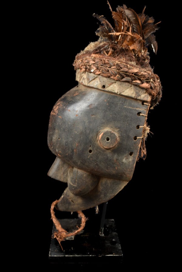 Initiation mask – Wood, Feathers – Salampasu – Congo - 4