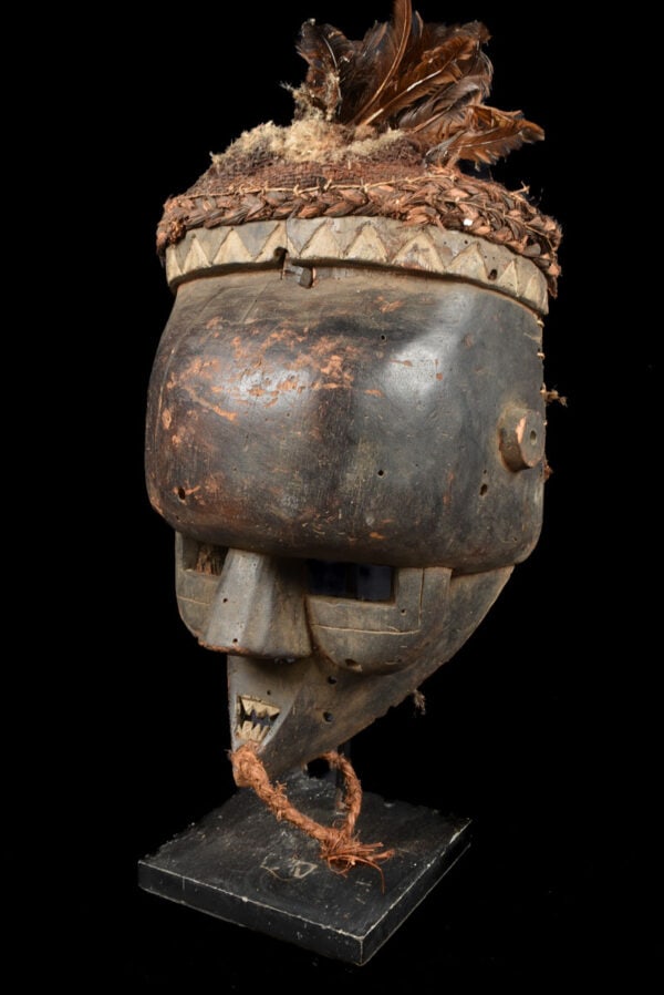 Initiation mask – Wood, Feathers – Salampasu – Congo - 6