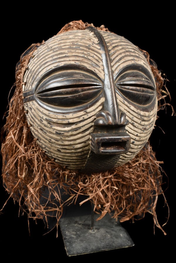 Mask – Wood, Raphia – Luba – DR Congo - 4