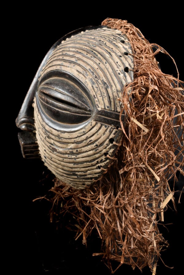 Mask – Wood, Raphia – Luba – DR Congo - 5