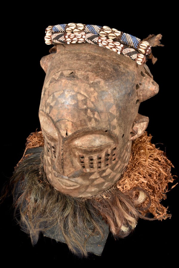 Mask – Wood, Raphia, Beads – Kuba – DR Congo - 7