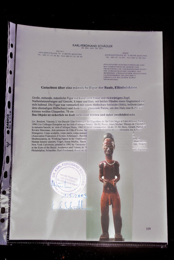 Ancestor figure – Baule – Wood – Ivory Coast – Schädler certificate - 8