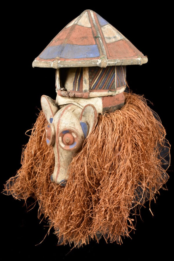 Kakunga mask – Textile, Wood, Raphia – Yaka – Congo - 8
