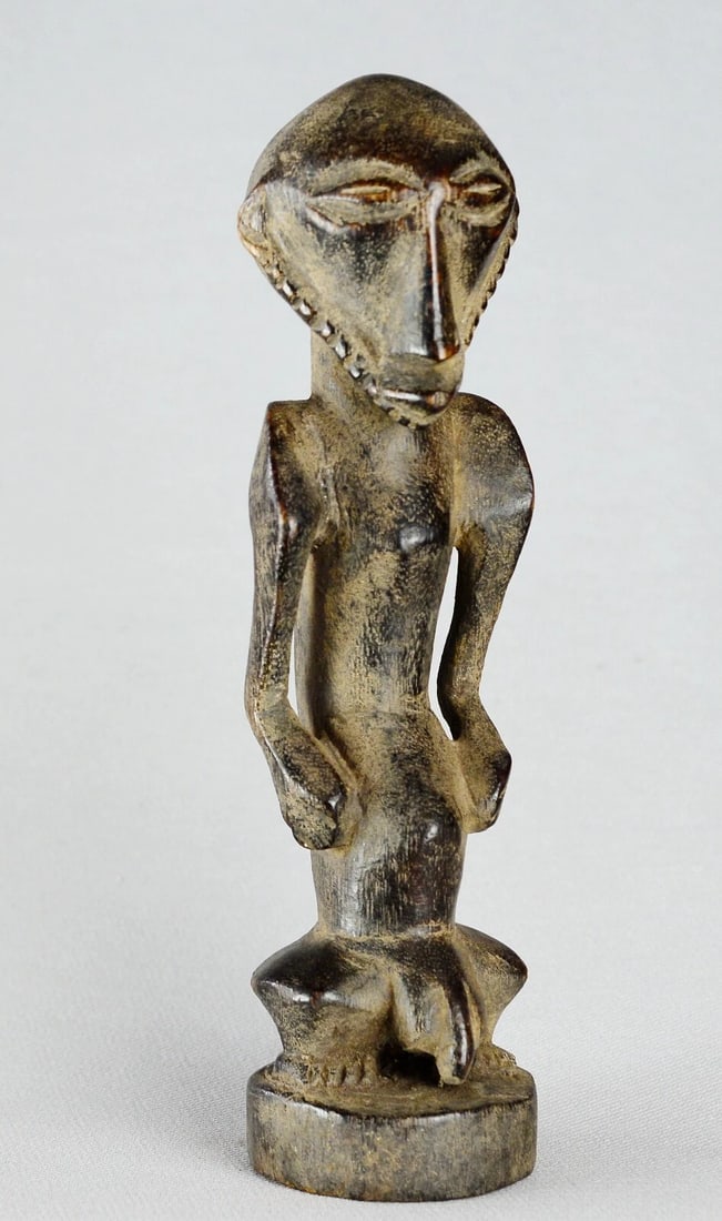 Cute decorative BEMBE standing figure wooden african sculpture Congo 10" (1 of 8)