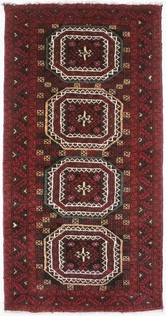 Vintage Red Tribal 3X6 Balouch Persian Rug (1 of 13)