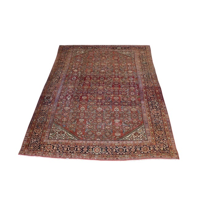 Antique Mahal rug: Title:Antique Mahal rug Size/ Format:8.03x11.2 Origin:Unknown Material:wool Reserve: $1,200.00 Shipping: Domestic: Flat-rate of $100.00 to anywhere within the contiguous U.S. International: Foreign sh