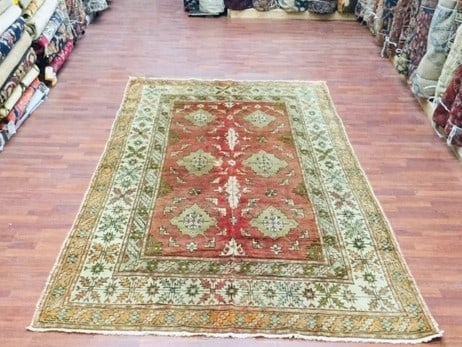 Antique Turkish Rug-4743: Title:Antique Turkish Rug-4743 Description:An antique Turkish decorative rug, from west of Turkey, size 5 ft. 10 inches by 10 ft. 9 inches, circa 1920, excellent condition withgood pile throughout, co