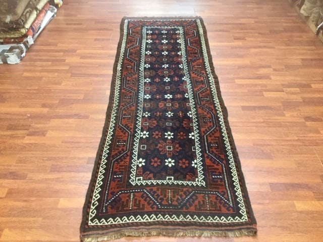 Antique Persian Baluch Runner-4844: Title:Antique Persian Baluch Runner-4844 Description:Beautiful antique Persian Baluch runner from southeast Persia, size 3 ft . 2 inches by 9 ft. 6 inches, circa 1900, excellent condition with slight 