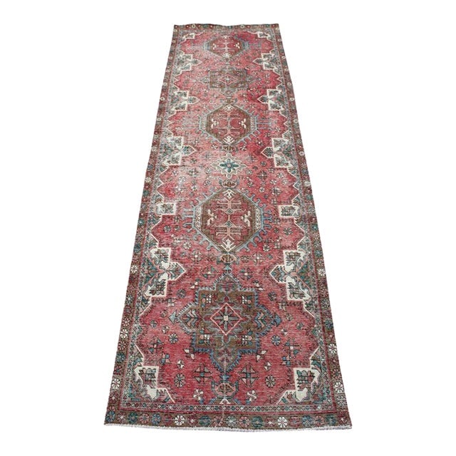 Vintage Heriz runner: Title:Vintage Heriz runner Size/ Format:3.02x12.02 Origin:Unknown Material:wool Reserve: $600.00 Shipping: Domestic: Flat-rate of $65.00 to anywhere within the contiguous U.S. International: Foreign s